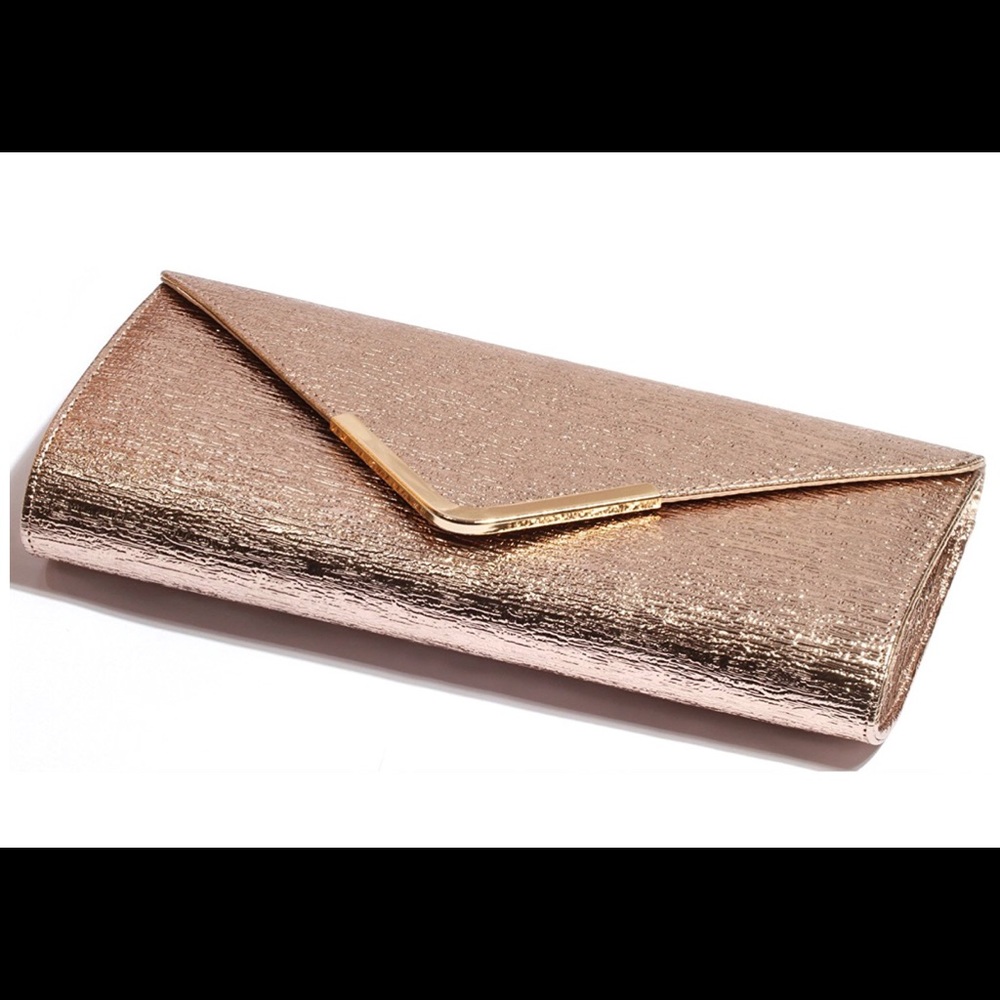 Rose gold clutch